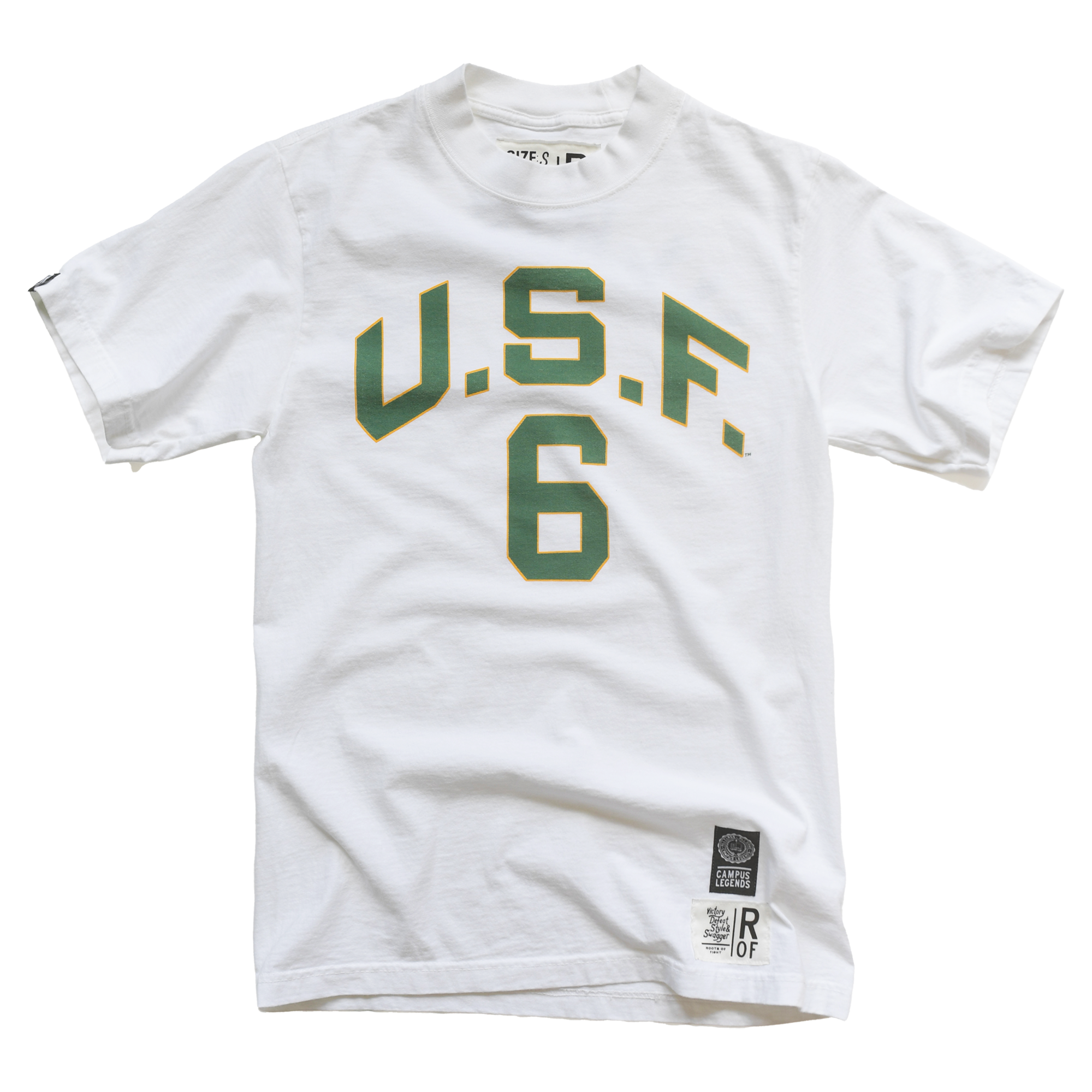 Unisex Roots of Fight Bill Russell White San Francisco Dons Heavyweight T-Shirt