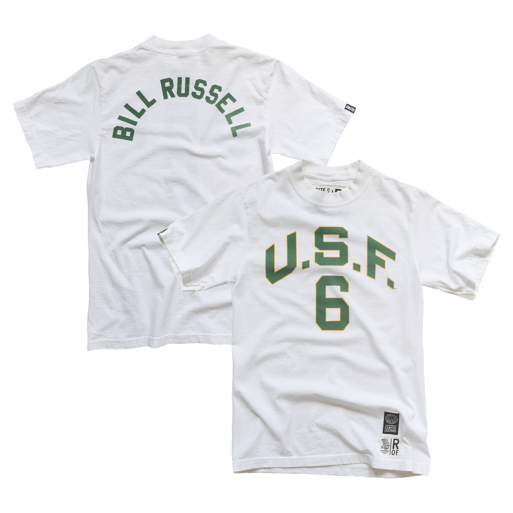 Unisex Roots of Fight Bill Russell White San Francisco Dons Heavyweight T-Shirt