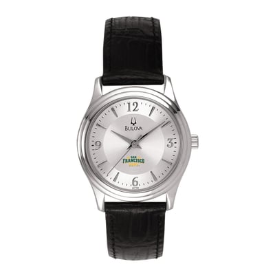 San Francisco Dons Bulova Women's Leather Watch - Silver