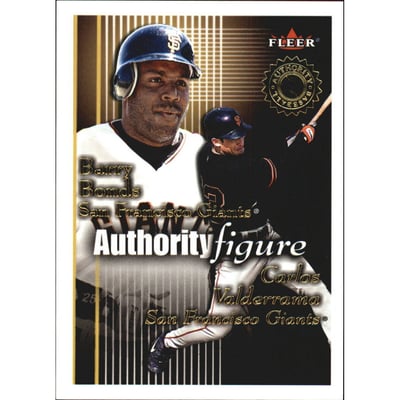 2001 Fleer Authority Figures #10 B.Bonds/C.Valderrama