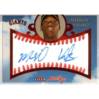 2004 Fleer Sweet Sigs Autograph Red #MV Merkin Valdez/150 EXCH