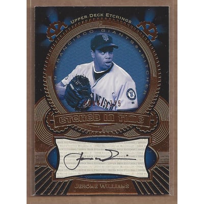 2004 Upper Deck Etchings Etched in Time Autograph Black #JW Jerome Williams/1325