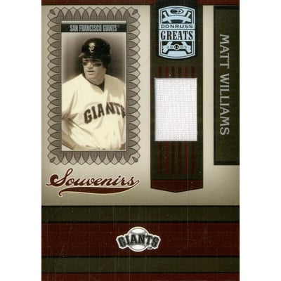 2005 Donruss Greats Souvenirs Material Jersey #13 Matt Williams T3