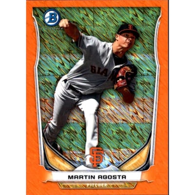 2014 Bowman Chrome Bowman Scout Top 5 Mini Orange Refractors #BMSFG4 Martin Agosta