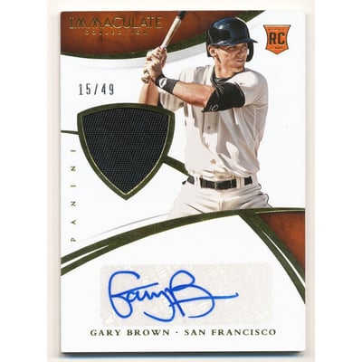 2015 Immaculate Collection #109 Gary Brown JSY AU/49 RC