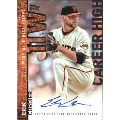 2015 Topps Career High Autographs #CHEF Erik Cordier