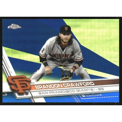 2017 Topps Chrome Blue Refractors #111 Brandon Crawford