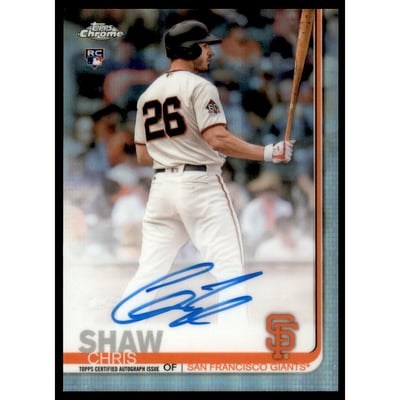 2019 Topps Chrome Rookie Autographs Refractors #RACS Chris Shaw