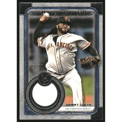 2019 Topps Museum Collection Meaningful Material Relics #MMRJCU Johnny Cueto