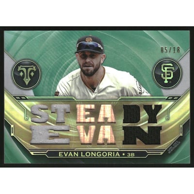 2019 Topps Triple Threads Relics Emerald #TTREL3 Evan Longoria
