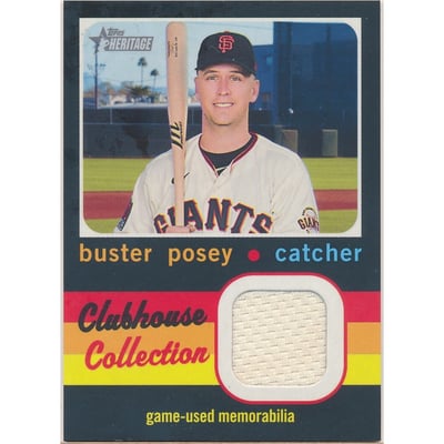 2020 Topps Heritage Clubhouse Collection Relics #CCRBP Buster Posey HN
