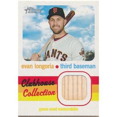 2020 Topps Heritage Clubhouse Collection Relics #CCREL Evan Longoria