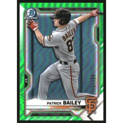 2021 Bowman Chrome Prospects Green Refractors #BCP230 Patrick Bailey
