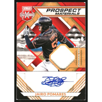 2021 Elite Extra Edition Prospect Materials Signatures Red #12 Jairo Pomares/49