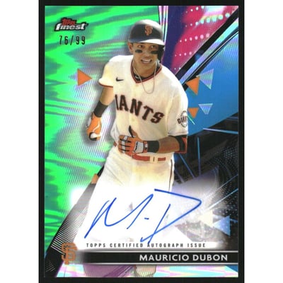 2021 Finest Autographs Green Refractors #FAMD Mauricio Dubon