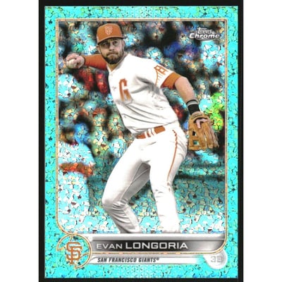 2022 Topps Chrome Aqua Mini-Diamond Refractors #54 Evan Longoria