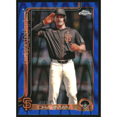 2025 Topps Chrome Blue RayWave Refractors #148 Matt Chapman