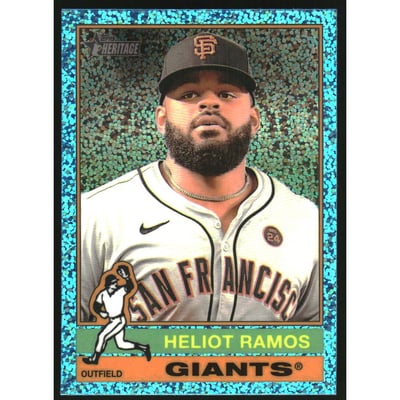 2025 Topps Heritage Chrome Light Blue Sparkle Refractors #32 Heliot Ramos