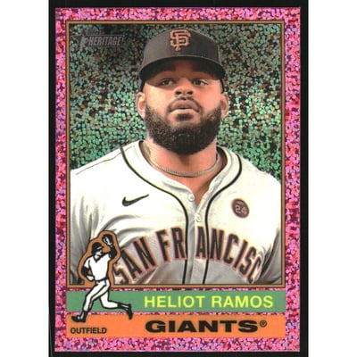 2025 Topps Heritage Chrome Pink Sparkle Refractors #32 Heliot Ramos