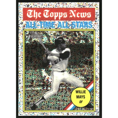 2025 Topps Heritage Chrome Silver Sparkle Refractors #341 Willie Mays AS