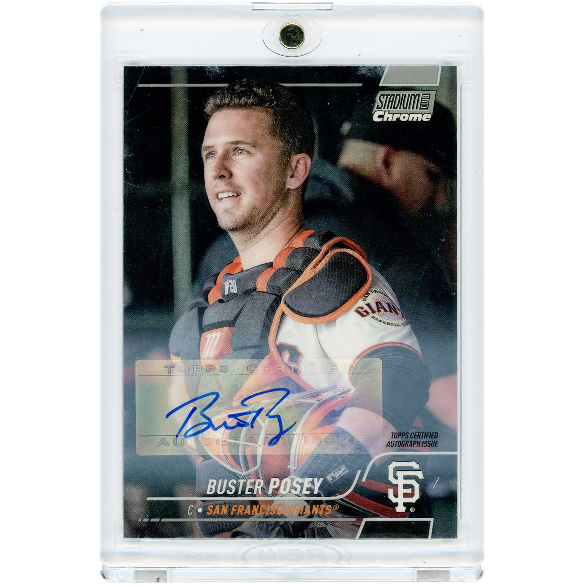 Carte autographiée Buster Posey des Giants de San Francisco, collection Topps Stadium Club Chrome Black 2022, n° 68, n° 18/25