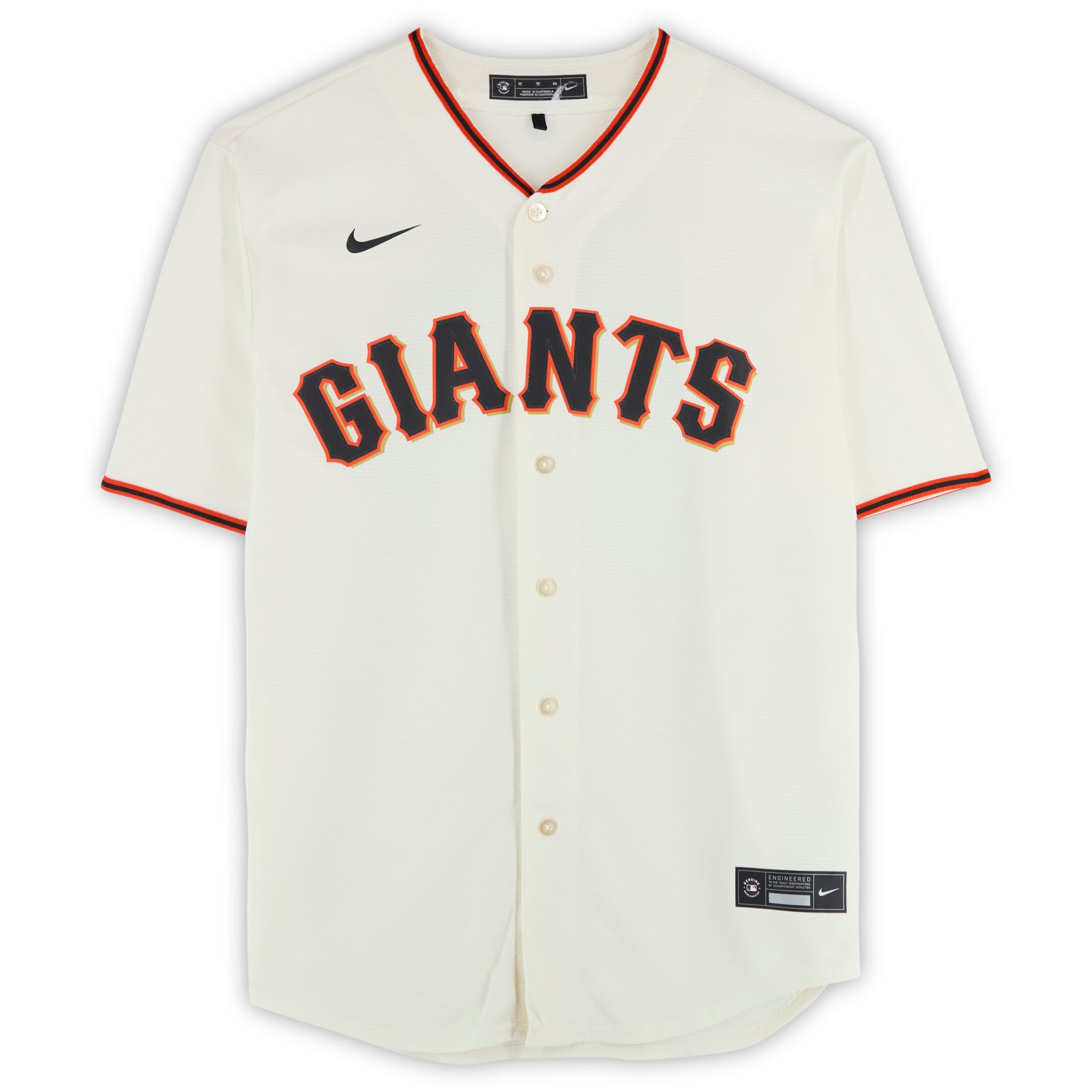 Maillot réplique Nike crème autographié par Buster Posey des Giants de San Francisco