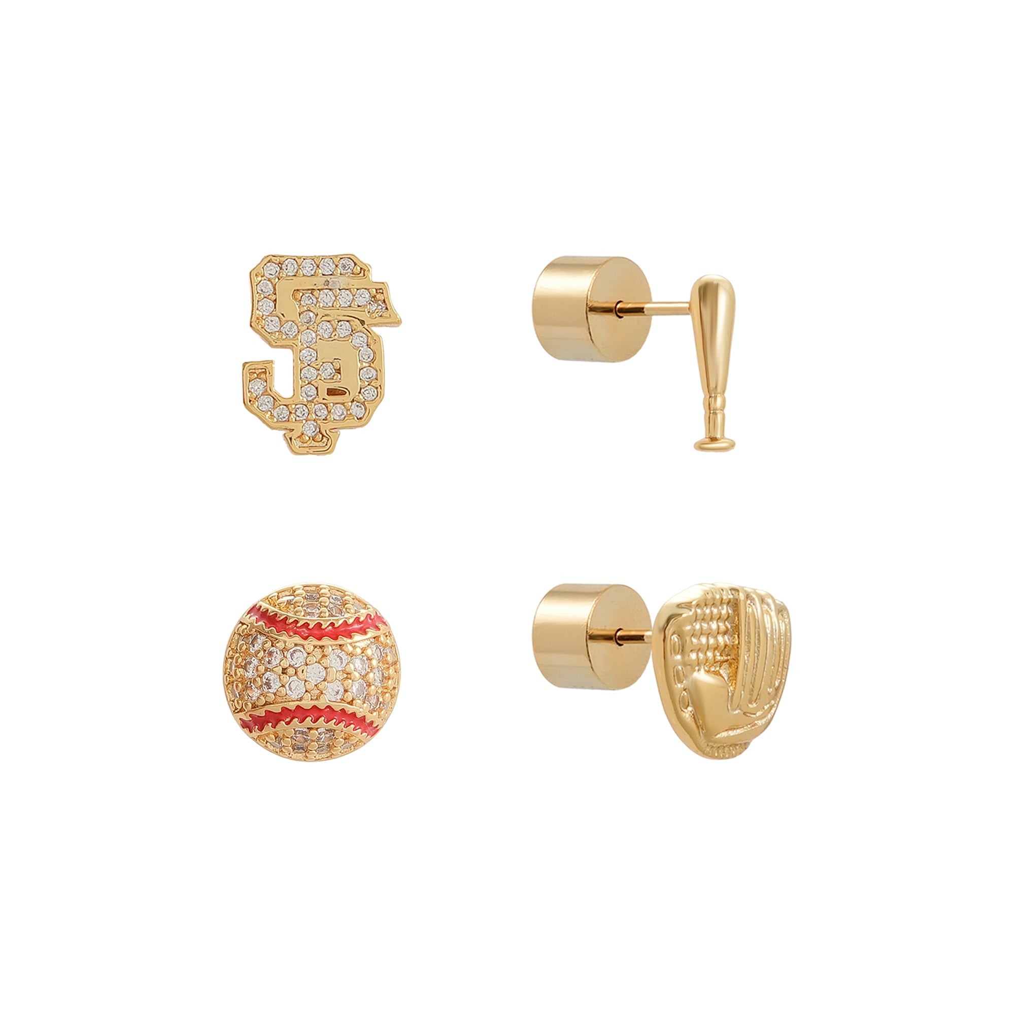 Boucles d'oreilles à tige « Glam Day » des Giants de San Francisco (lot de 4) par Jill Martin