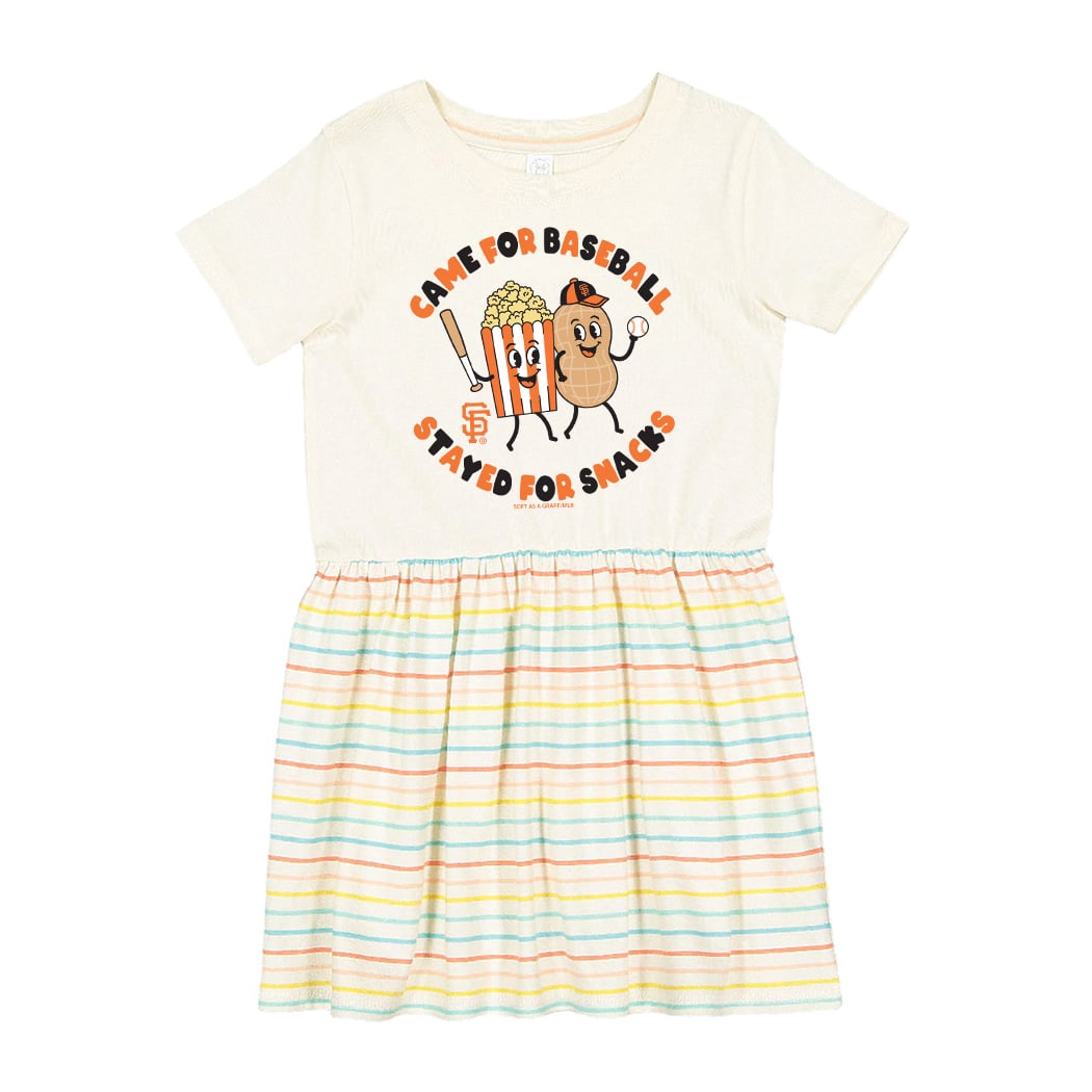 Girls Toddler Soft as a Grape White San Francisco Giants Snack Dress