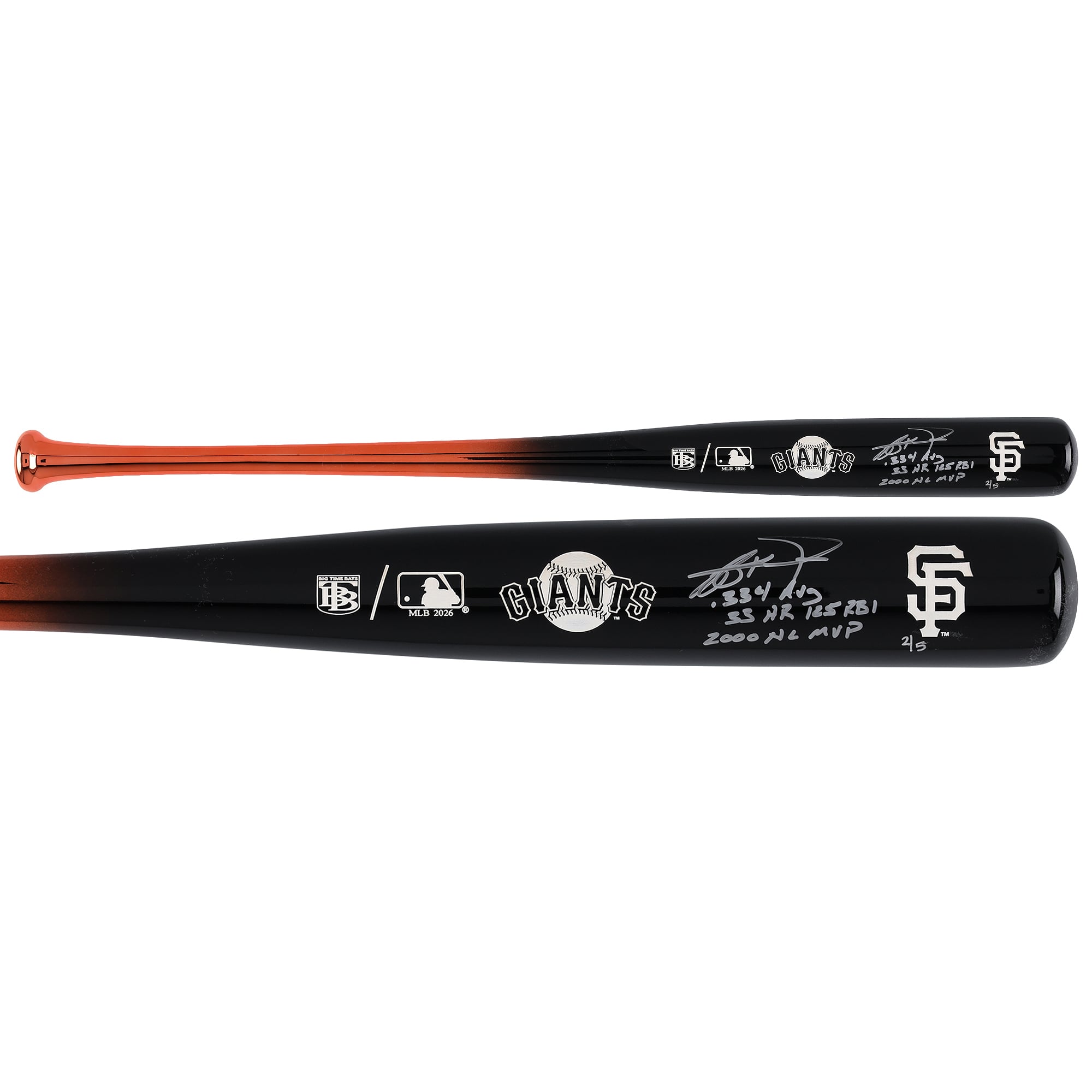 Jeff Kent San Francisco Giants Autographed Big Time Bats Chrome Bat with Multiple Inscriptions