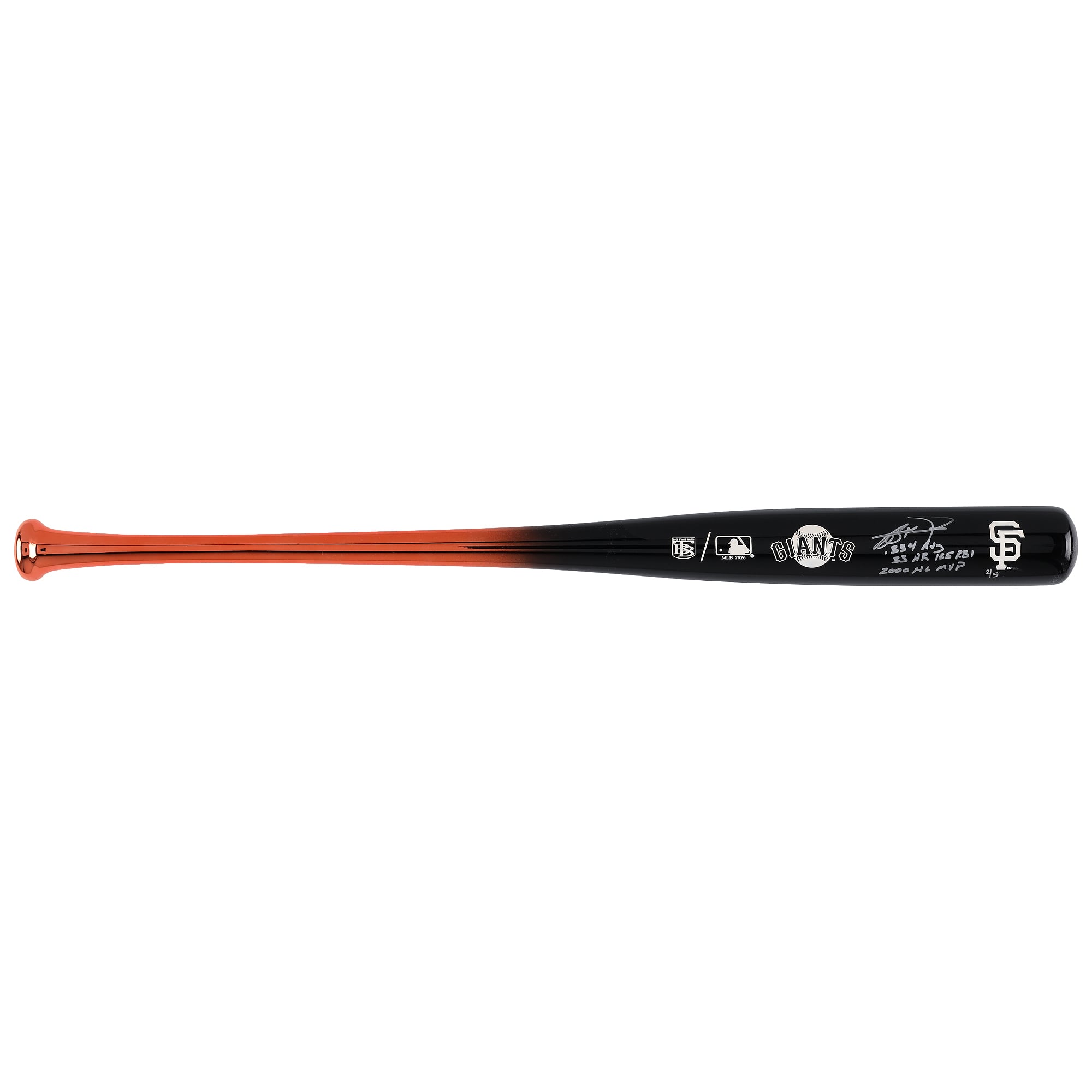 Jeff Kent San Francisco Giants Autographed Big Time Bats Chrome Bat with Multiple Inscriptions
