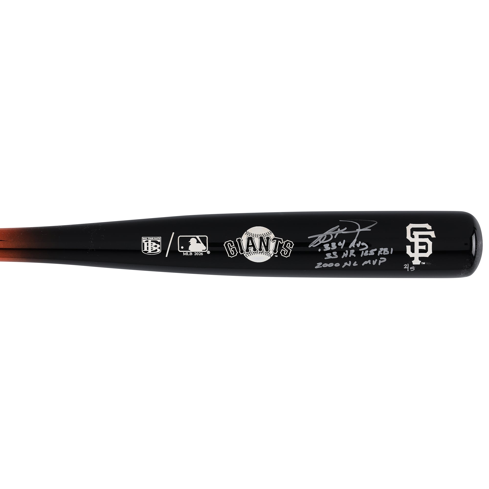 Jeff Kent San Francisco Giants Autographed Big Time Bats Chrome Bat with Multiple Inscriptions