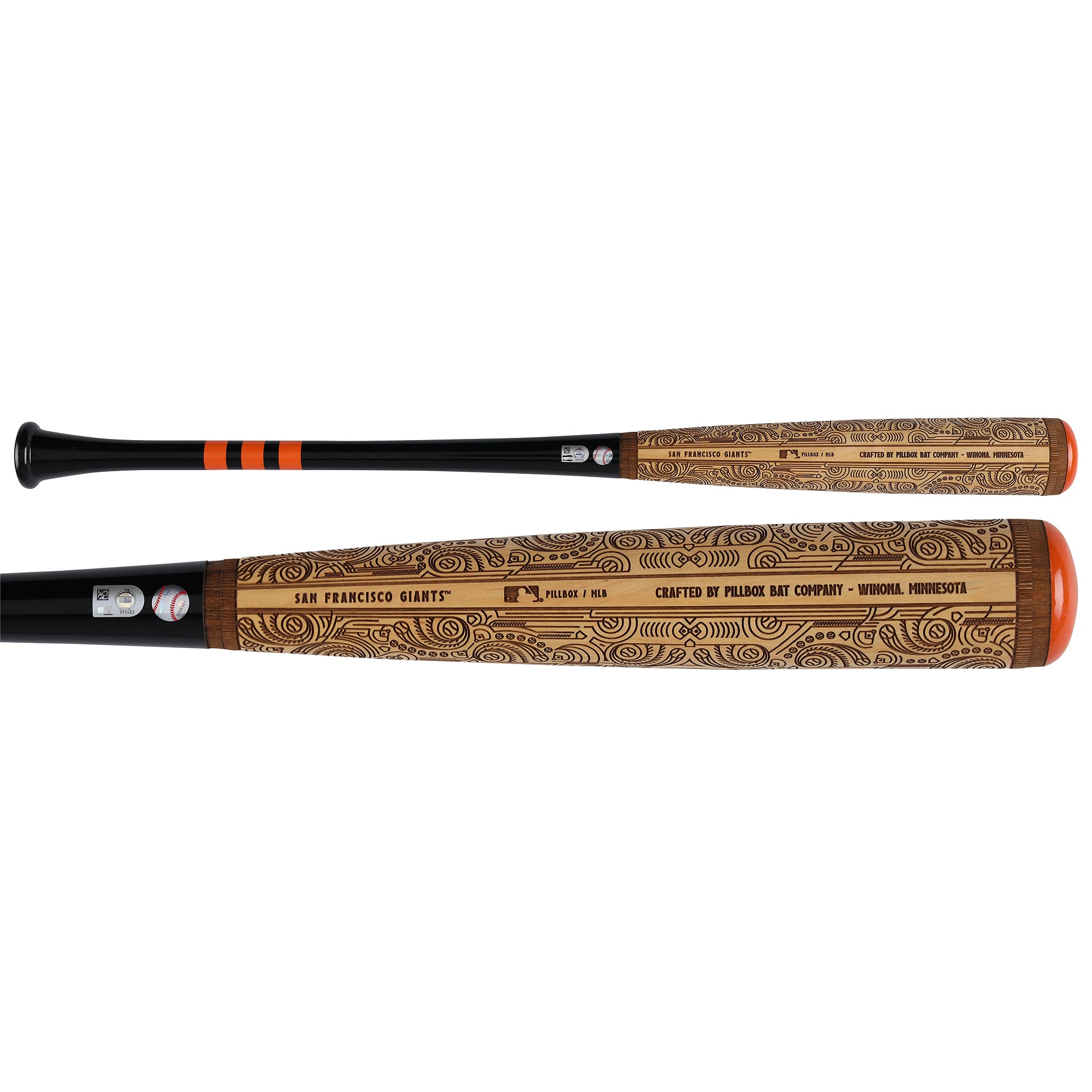 Bâton de baseball Pillbox Bat Company Mural Series autographié par Jeff Kent des Giants de San Francisco, avec inscriptions multiples