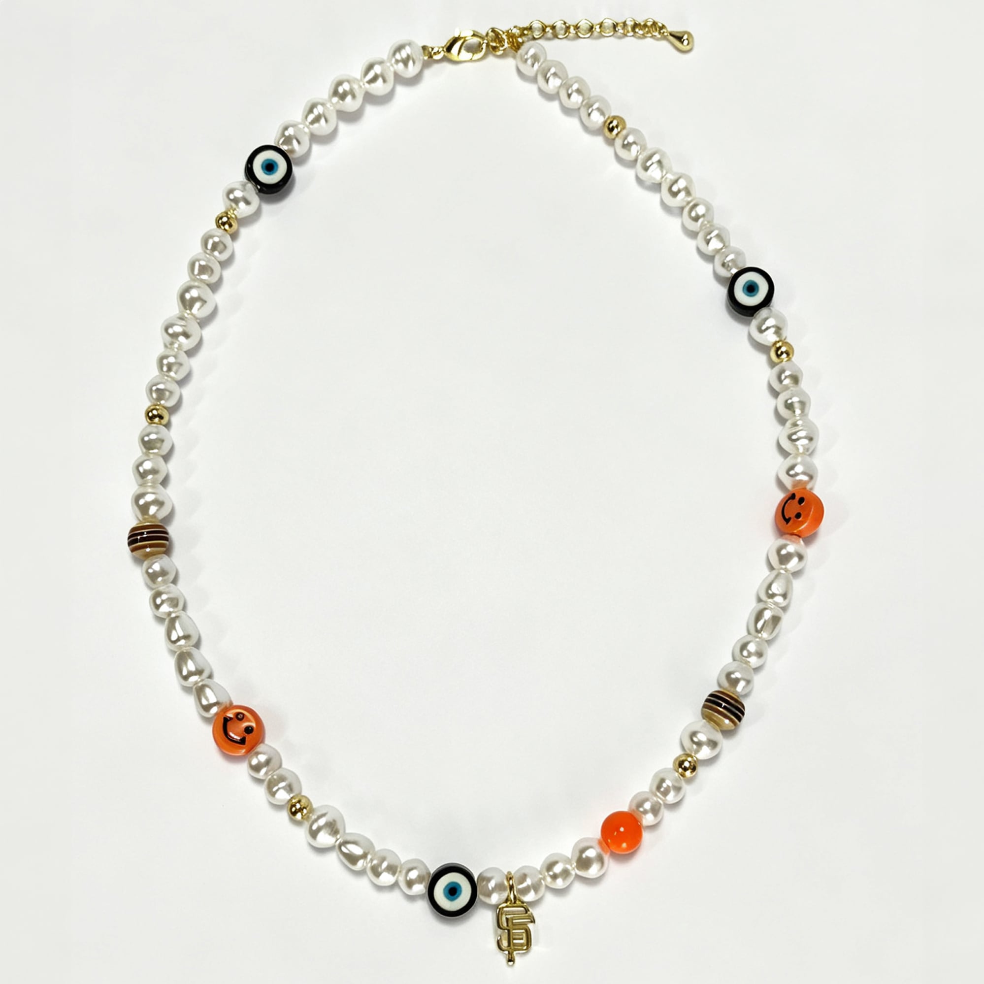 LUV AJ San Francisco Giants Pearl Bead Logo Necklace