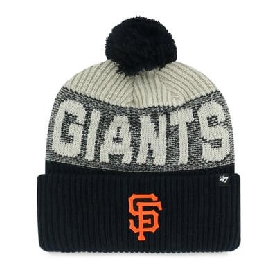 San Francisco Giants '47 Bone Chill Cuffed Knit Hat with Pom - Black