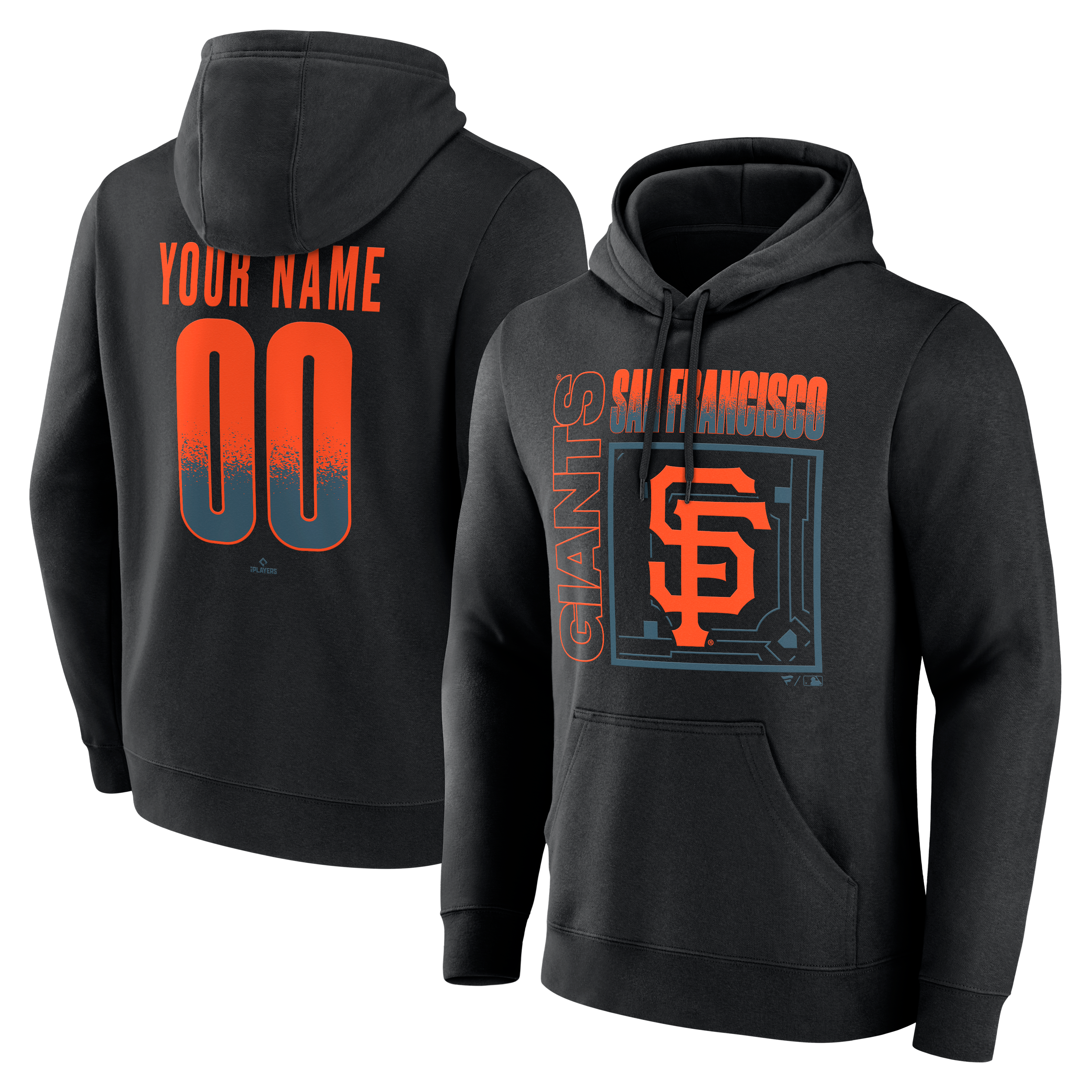 Sweat à capuche noir pour homme San Francisco Giants Home Field Pop personnalisé avec nom et numéro