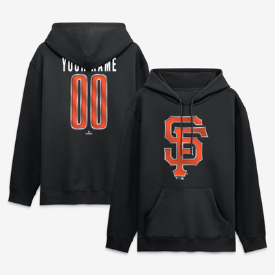San Francisco Giants  Metallic Mascot Personalized Name & Number Hoodie - Black