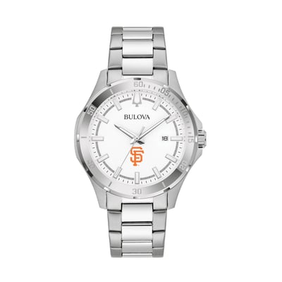 San Francisco Giants Bulova Stainless Steel Classic Sport Watch - Silver