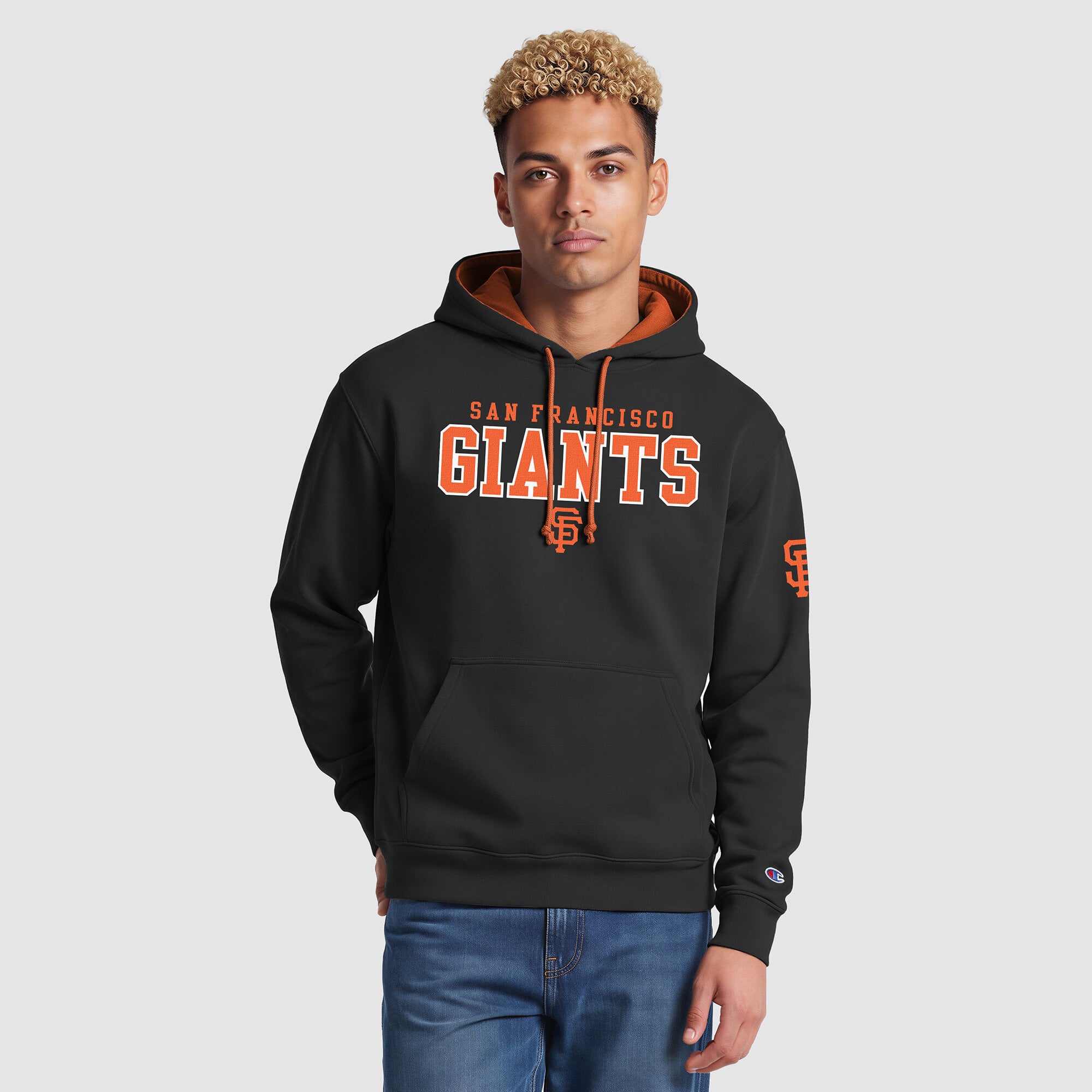 Sweat à capuche polaire noir Champion pour homme, aux couleurs des Giants de San Francisco