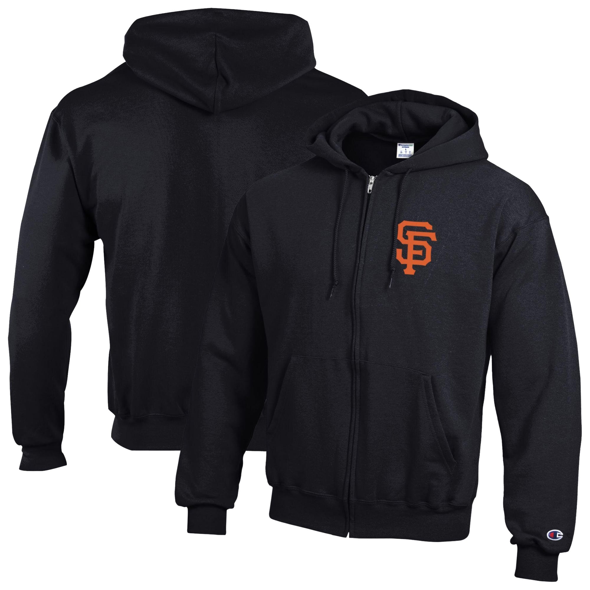 Sweat à capuche zippé Champion noir San Francisco Giants Powerblend pour homme