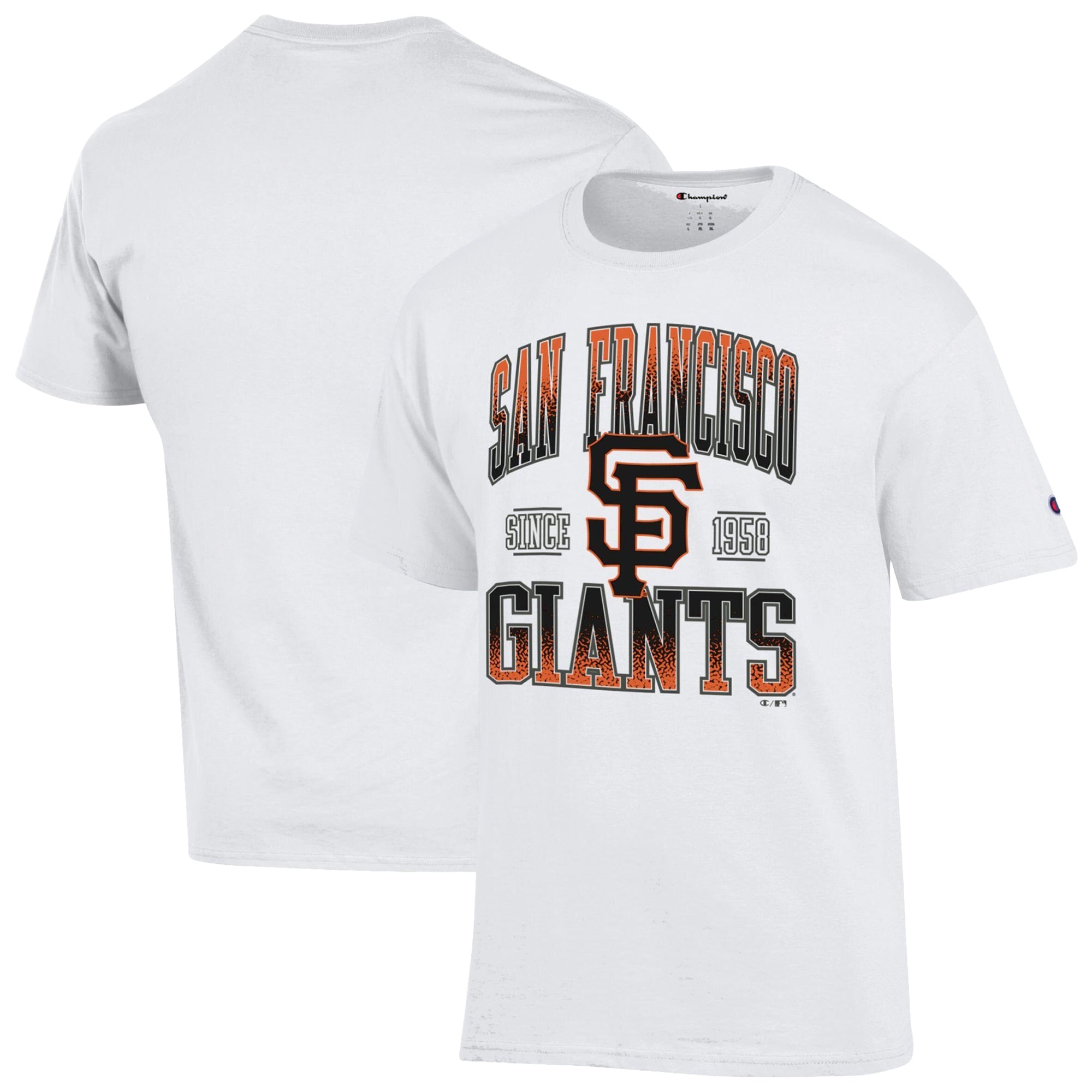 T-shirt blanc Champion pour homme avec le nom de l'équipe des Giants San Francisco