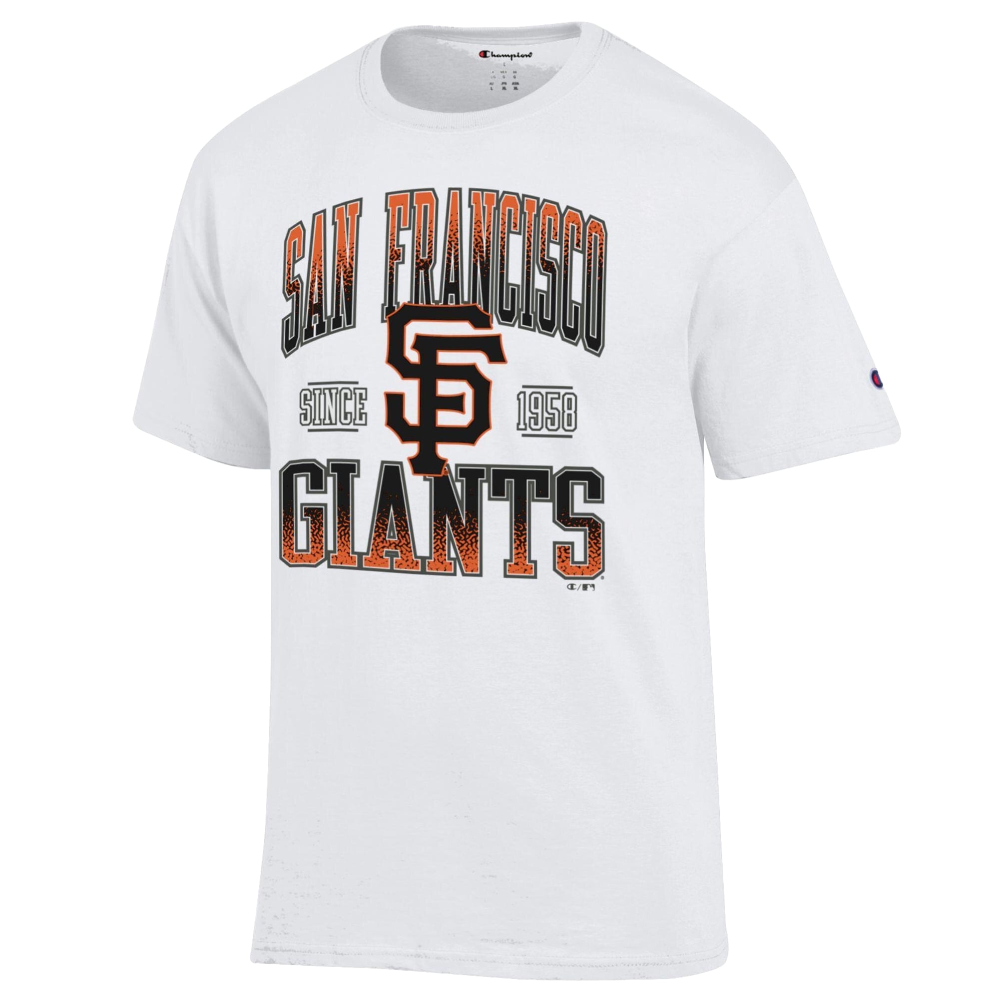 T-shirt blanc Champion pour homme avec le nom de l'équipe des Giants San Francisco