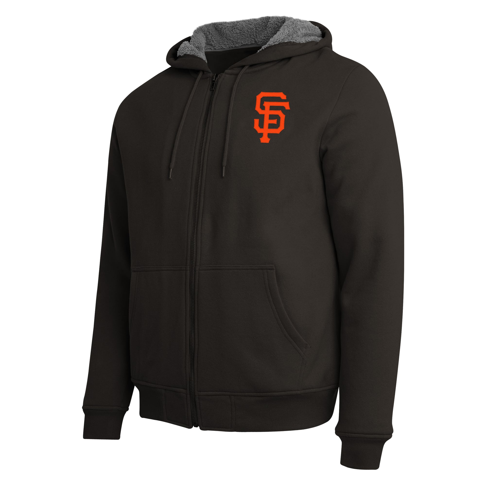 Sweat-shirt zippé intégral noir et gris à doublure sherpa de la collection Darius Rucker pour homme par Fanatics, San Francisco Giants