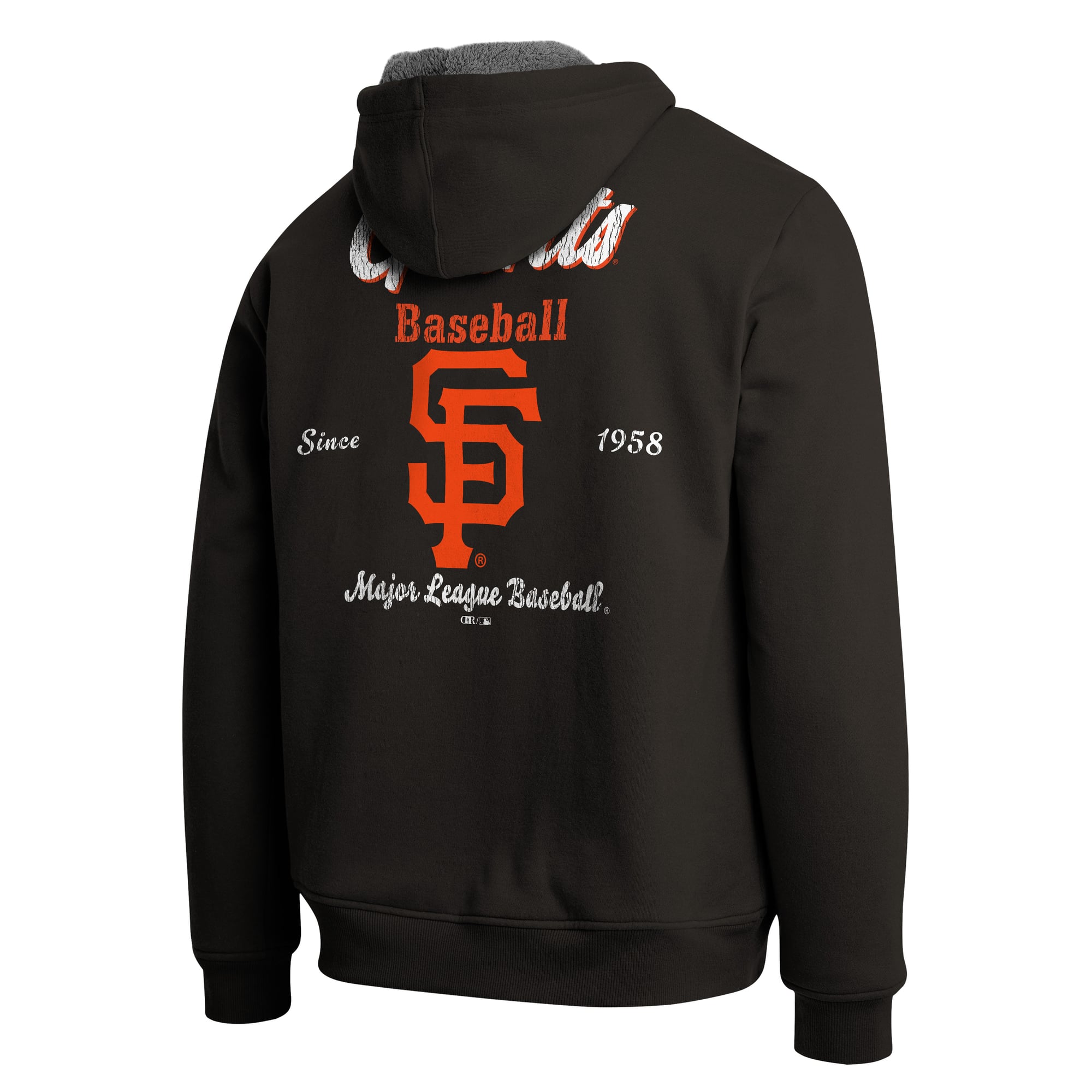 Sweat-shirt zippé intégral noir et gris à doublure sherpa de la collection Darius Rucker pour homme par Fanatics, San Francisco Giants