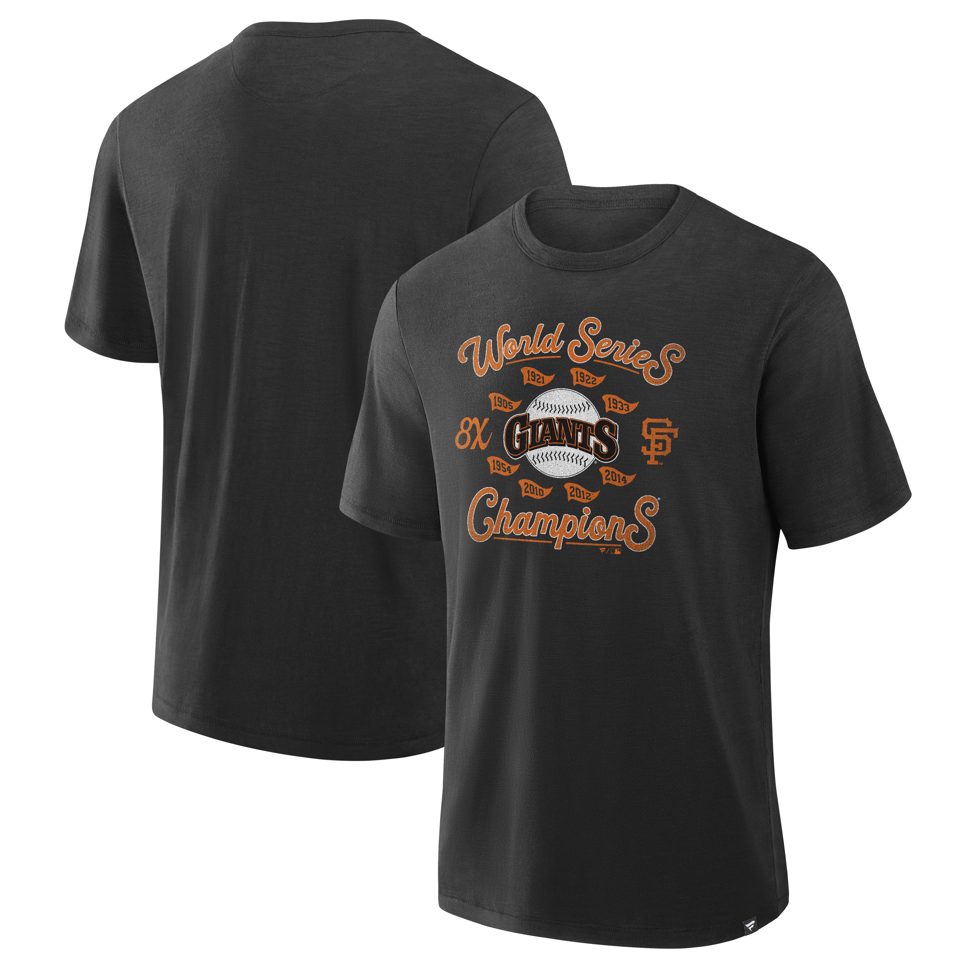 Men's Fanatics Black San Francisco Giants 8x World Series Champions Slub T-Shirt
