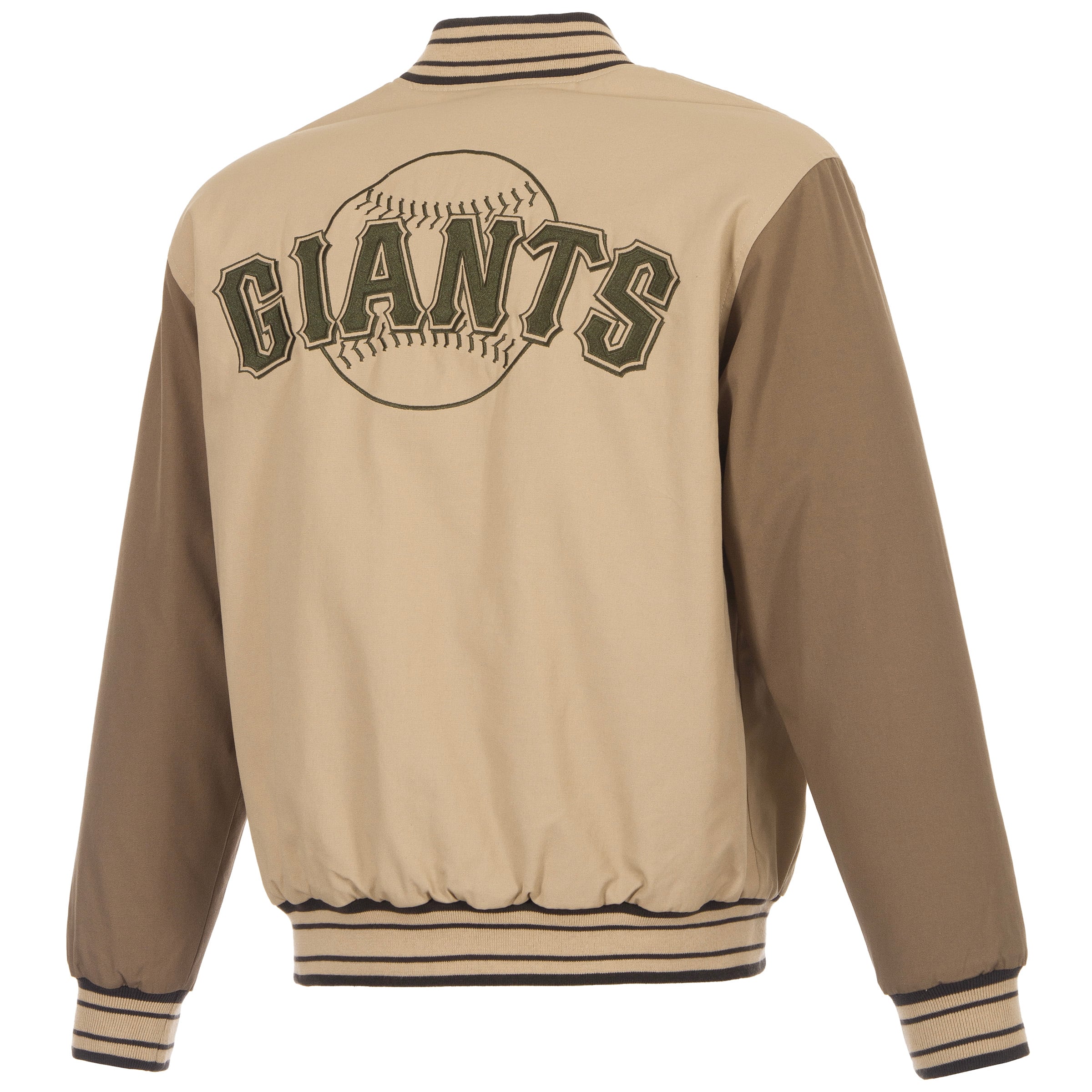 Men's JH Design Tan/Brown San Francisco Giants Reversible Canvas Full-Zip Jacket