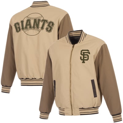 San Francisco Giants JH Design Reversible Canvas Full-Zip Jacket - Tan/Brown