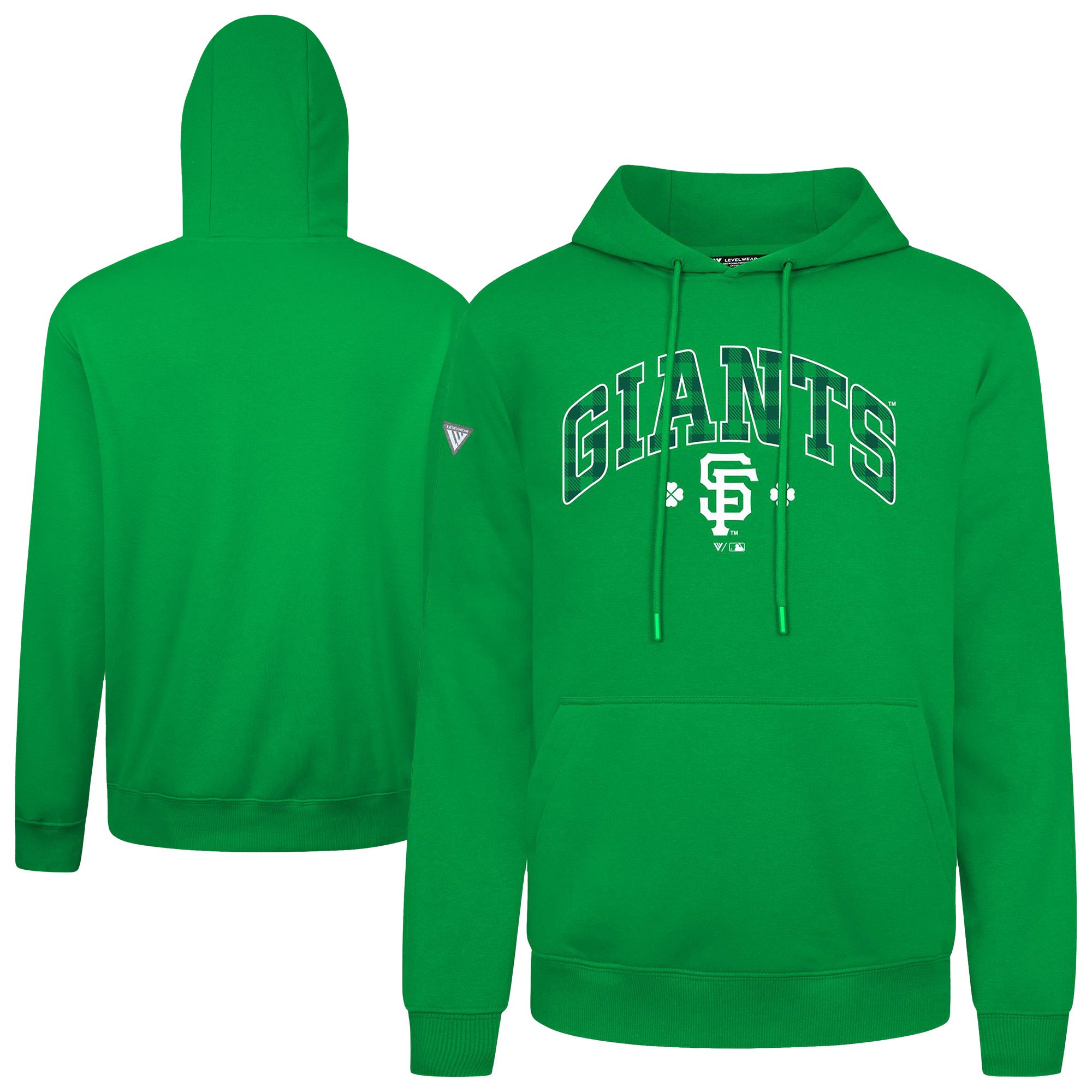 Men's Levelwear San Francisco Giants St. Patrick's Day Podium Plaid Pullover Hoodie
