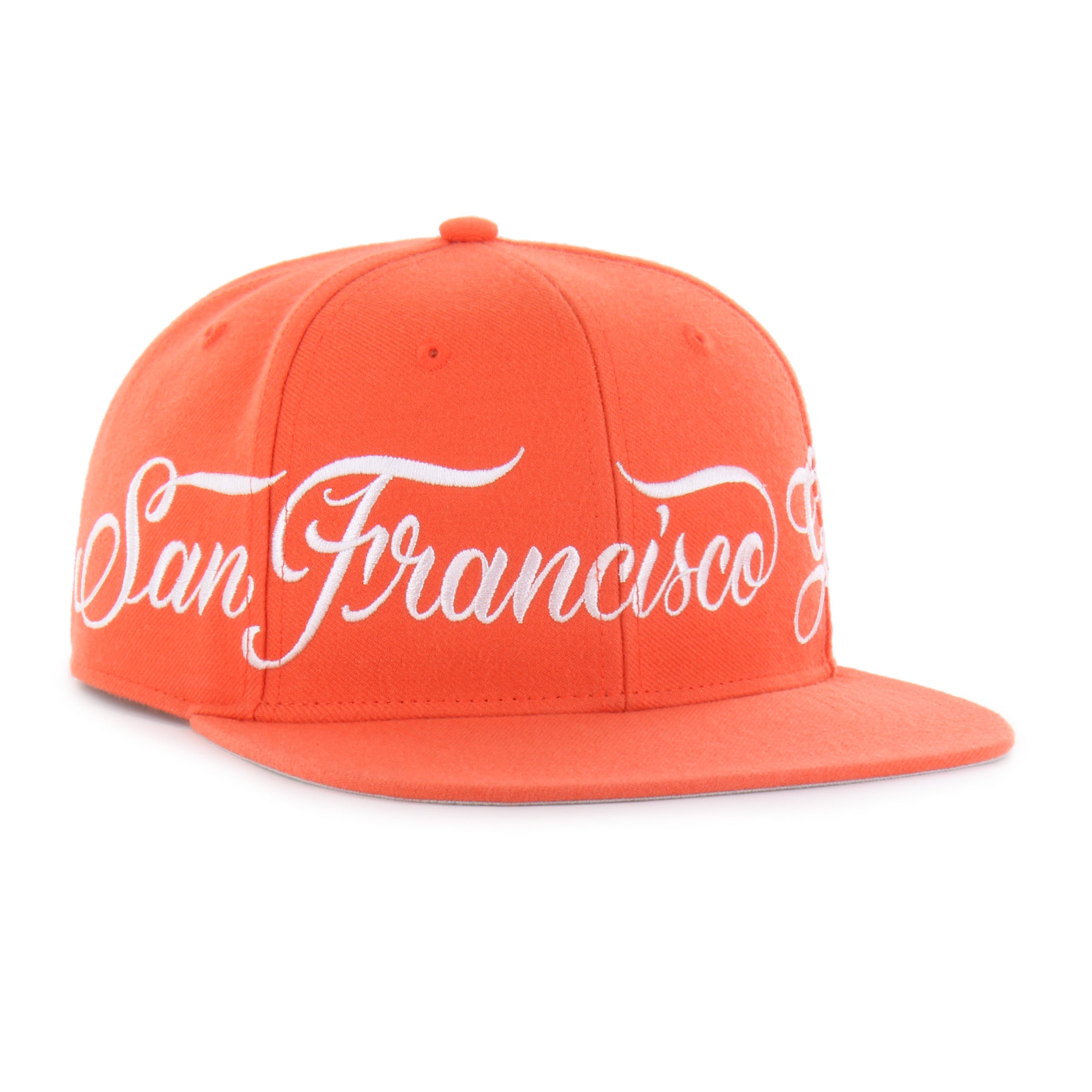 Men's Mister Cartoon x '47 Orange San Francisco Giants Wrap Script Captain Snapback Hat