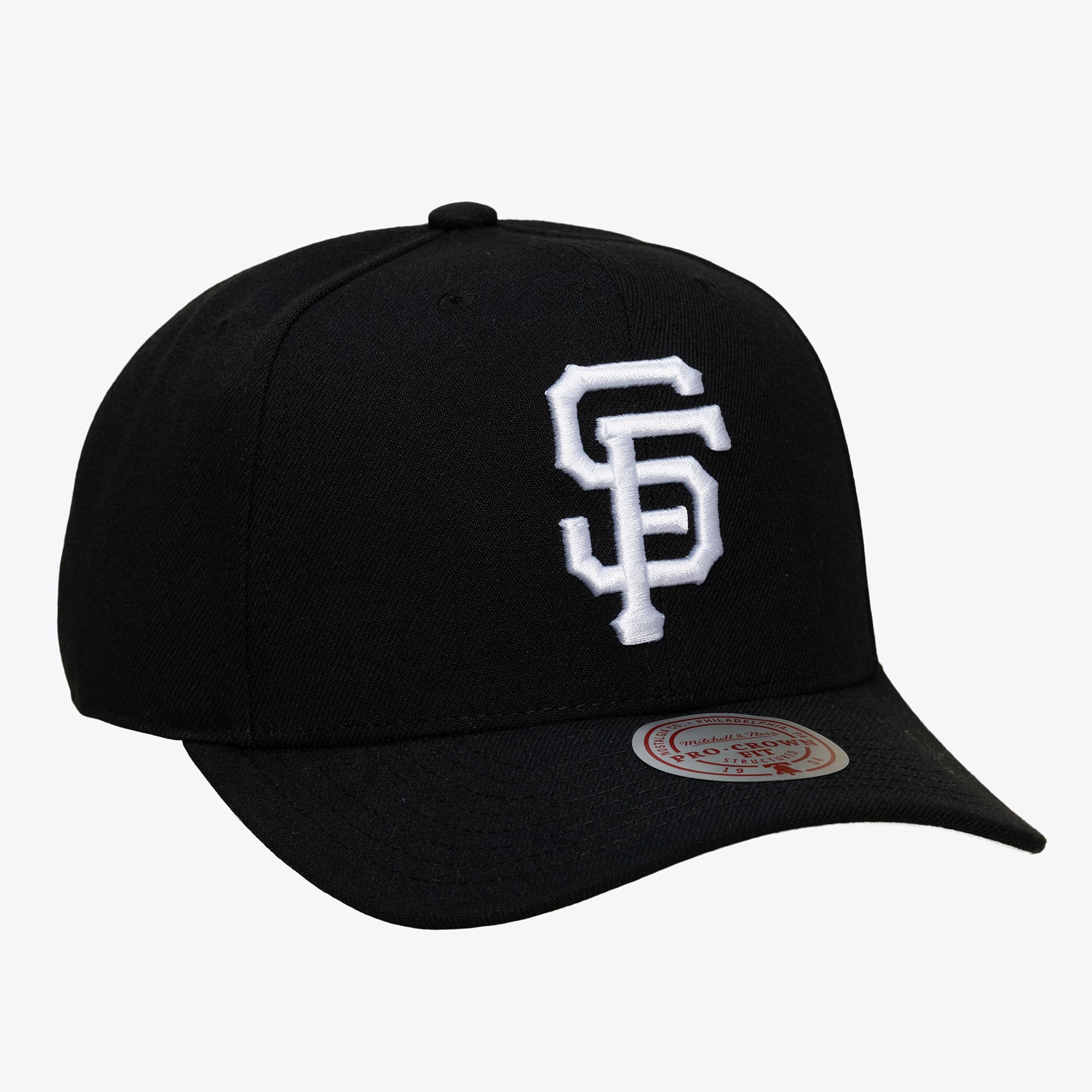 Men's Mitchell & Ness Black San Francisco Giants Black and White Pro Crown Snapback