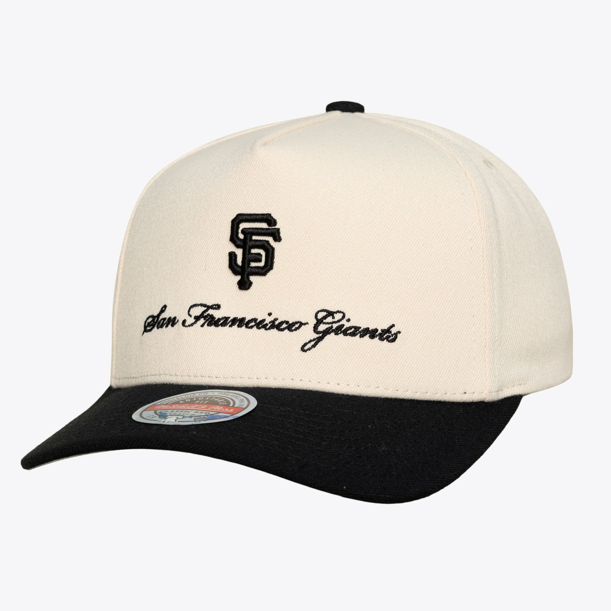 Casquette snapback extensible Mitchell & Ness crème/noire San Francisco Giants pour homme